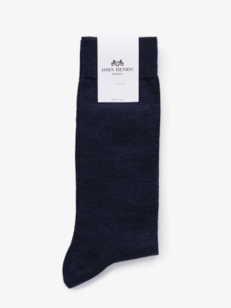 John Henric Men's Dunkelblaue Socken Size 43-46