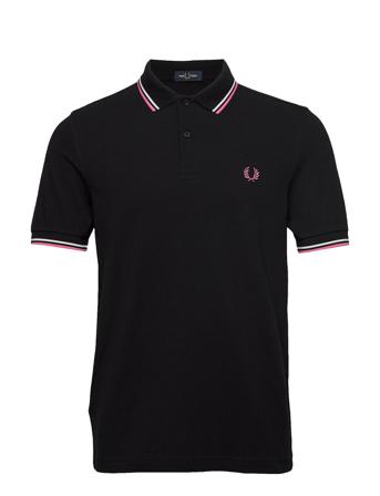 Twin Tipped Fp Shirt Polos Short-sleeved Svart Fred Perry