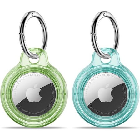 【2 stk】 Airtag-holder Air Tag-etui med nøglering, ridsefast Airtags-nøglering til Apple Air Tags, Airtag-tilbehør til GPS-objektsøger, sporing