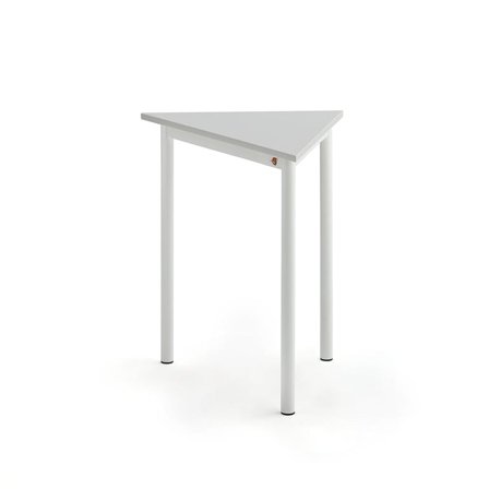 Table SONITUS TRIANGEL, 700x600x720 mm, grey high pressure laminate, white