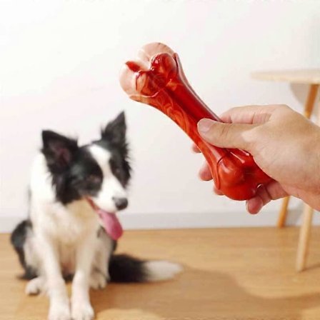 Hundleksak Tuggbens Tåligt Giftfritt Ben Med Nötsmak Tandrengöring Massage Hundleksak 12*4.2CM