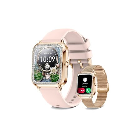 Smartwatch med Telefonfunktion Strass 1.57'' HD Android/Ios Guld