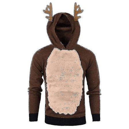 Julhoodie för män Jumper Toppar Jul Rudolph Ren Pullover Sweatshirt