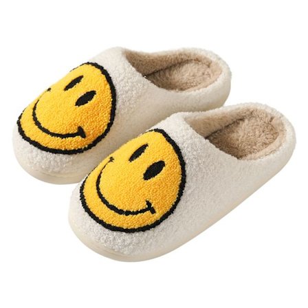 Smiley-fjes tøfler Retro familieslippers Casual sko Sklisikker