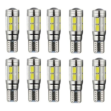 10 st W5W T10 12V 6000K 5630 SMD Bil LED-lampa Canbus Nummerplåt Hörn Blinkers Superljus Vit