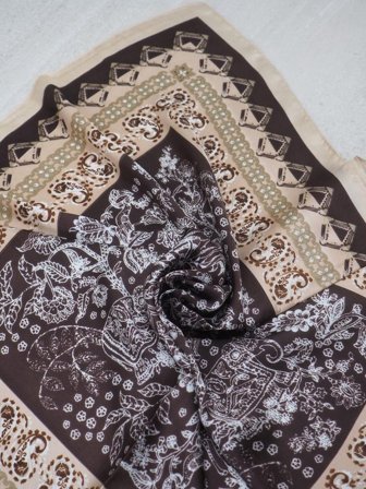 7Days Satengskjerf Beige/Brun 70x70