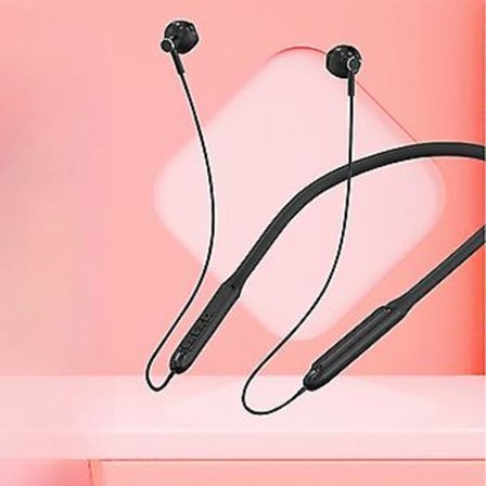 Trådlösa hörlurar med nackband, halva öron, stor batterikapacitet, inbyggt batteri, spel, sport, musik, låg latens, Bluetooth