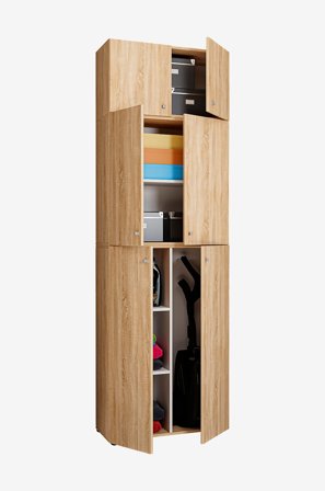 VCM - Vcm Rengjøringsskap Lona Xxl hengslede dører - Med tilbehør - Beige - Skap - Fra Homeroom