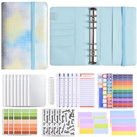 Budget Binder Money Organizer for Cash BLUE DELUXE SET DELUXE