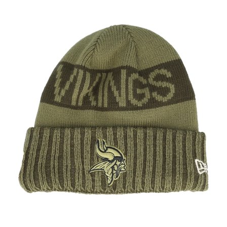 New Era - Verde cuff Beanie - Minnesota Vikings NFL Salute To Service Green Knit Cuff @ Hatstore