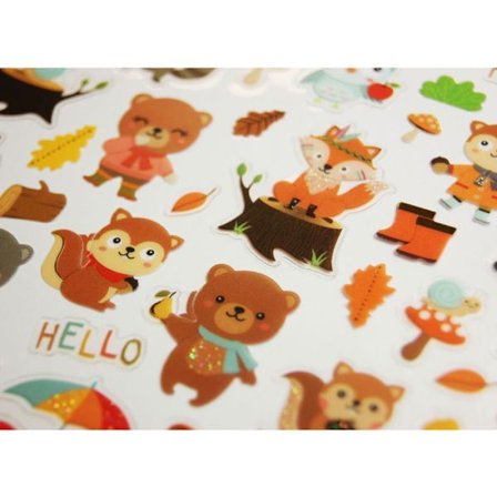 Klistremerker - Skogsdyr - Høst - Glitter - Blandet - Barn - Fra 5 år - Fine