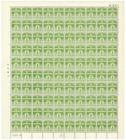 Danmark - Postfrisk helark AFA 256 marginal nr. 695