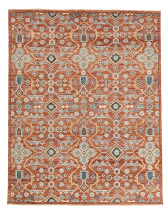 Usak Indo Matot Matto 282X358 Ruskea/Oranssi Isot Villa, Intia