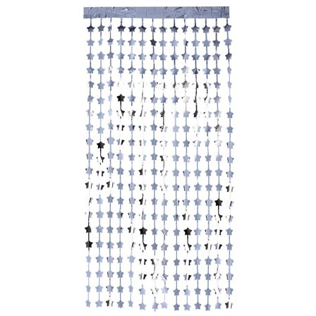 Party Glittergardin Stjerner Sølv