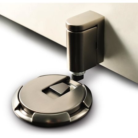 Vindtät dörrstopp inomhus kraftig golvdörrstopp Håll dörren öppen Mekanisk ingen borrning Dörrstopp med skruvar och 3M-lim, 2-pack, grå