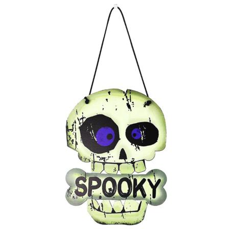 Halloween Trähänge Pumpaskalle Dekoration Grön 1 St