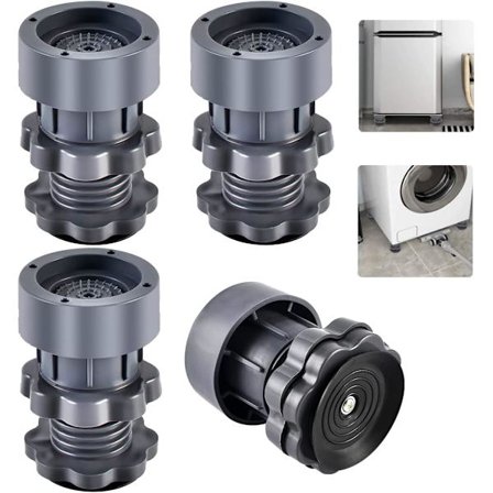 Antivibrationsmatta för tvättmaskin, 4 st universella tvättmaskinsdynor, justerbar 7 till 10 cm antivibrationsljuddämpande stöd för tvättmaskin