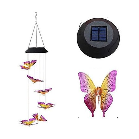 Havehave Farverige Solcelledrevne LED Vindklokker Hængende Lys Gangsti Lampedekor