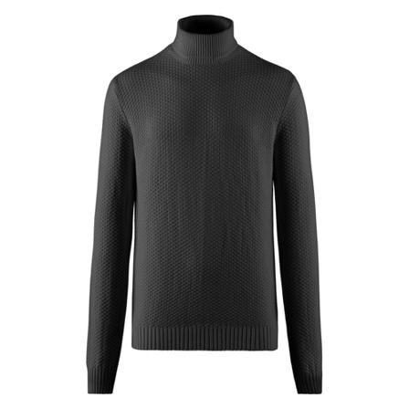 BomBoogie Wool Cotton Blend Tricot Turtleneck Sort, Herre Rullekraver, Størrelse: 2XL