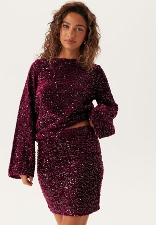 Pieces - Pckam HW New Short Skirt - Tawny Port Detail:Tawney port - Kläder - - Bubbleroom