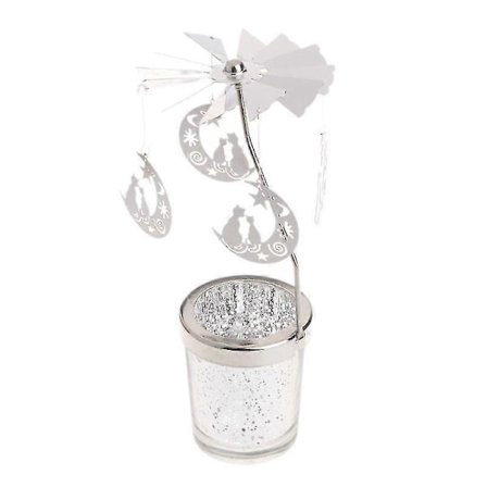 Pyörivä Tealight-kynttilän metallinen tuikkukynttilänpidike karuselli kodin koristelu
