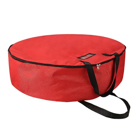 Sesongbasert oppbevaringspose for julekranser 600D Oxford Rød