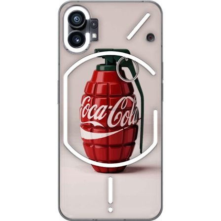 Kompatibelt Mobildeksel til Nothing Nothing Phone (1) Kunstnerisk illustrasjon av Coca Cola granateple i rødt og grønt, pop art inspirert motiv med