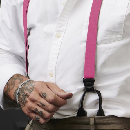 Smale Fuksiafargede Bukseseler med Knappefeste for menn - Bukseseler med knapper