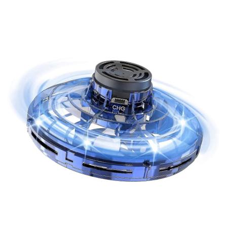 Käsikäyttöiset minidrone, levoton lentävä pyörijä valoilla, Ufo-lennokkilelut, siistejä vempaimia Blue
