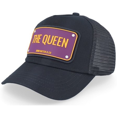 John Hatter & Co - Rubber- The Queen Black Trucker Trucker Black Cap - @ Hatstore