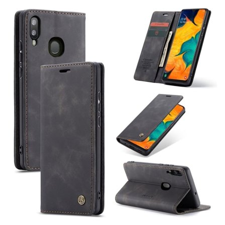 CaseMe Samsung Galaxy A40 Vintage Etui - Svart