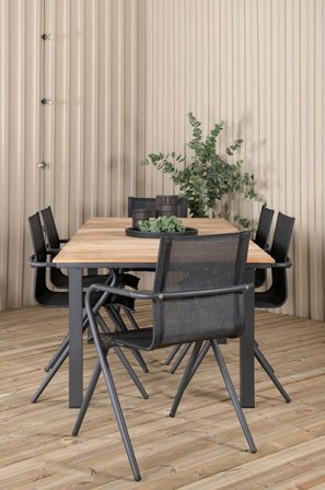 Venture Home - Spisegruppe Molle med 6 Malou spisestoler - Svart - Spisegrupper - Fra Homeroom