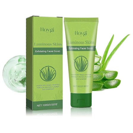 Hoygi aloe vera exfolierande skrubb för djuprengöring, borttagning av orenheter, fina linjer, uppstramning, delikat, uppfriskande och slät textur