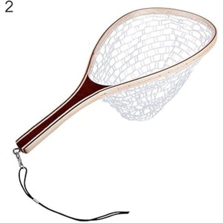 Landing Net med trehåndtak Gummi/Nylon Nett
