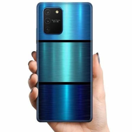 Samsung Galaxy S10 Lite Tpu Mobilskal Blue Metallic Stripes