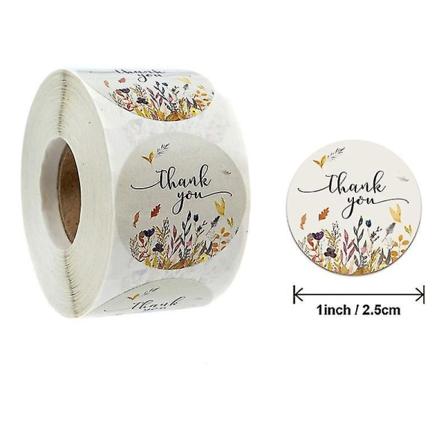 Tack Blommor klistermärke Pappersetiketter Runda Belöning Scrapbooking D 500PCS