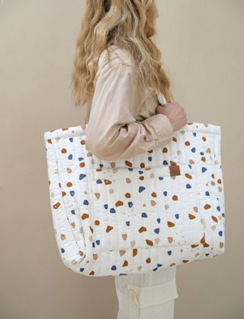 Fabelab Quilted Tote Bag - Terrazzo - White - ONE SIZE