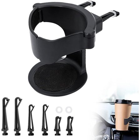 Svart - 1-delt bilkopholder, justerbar drikkeholder til bil, Uni