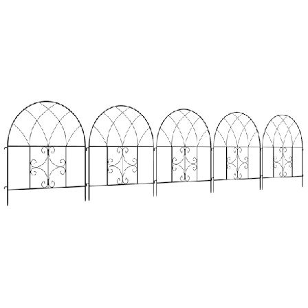 Trädgårdsstaket Stål 300 cm x 70 cm Högt Dekorativt Mesh Staketset Staketelement Landskapsstaket Toppvalvstaket för hundar Hundstaket för trädgårds bl