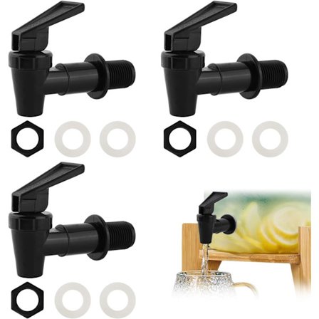 3 mustaa vaihdettavaa hanan juoma-annostelijaa muovinen hanan