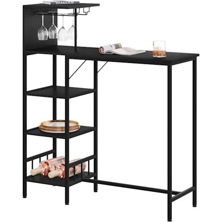 Rootz Barbord med hylder - Industrielt bordbord - Spisebord - E1 træmateriale - Vintage stil - 110 cm x 125 cm x 40 cm