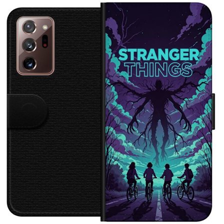 Kompatibel Tegnebogsetui til Samsung Samsung Galaxy Note20 Ultra Stranger Things-inspireret fantasyillustration med mørkt monster, cyklende børn og