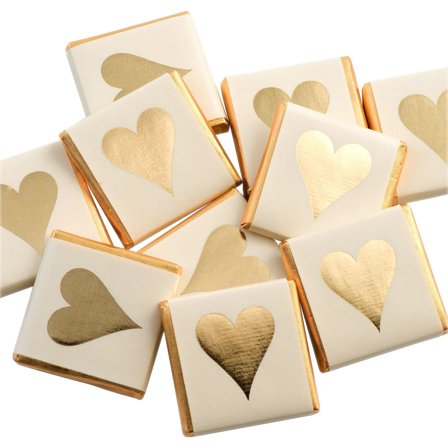 Chokoladestykker Hjerte Guld