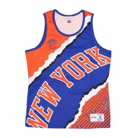 Mitchell & Ness, basketball tank top nba jumbotron 2.0 mesh tank hardwood classics neykni Pomarańczowy, Mężczyzna, Rozmiar: L