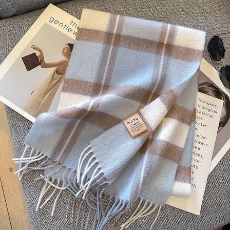 Vinter Dam Scarves Sjal Oversized Dam Tartan Rutig Scarf Filt Julgåvor för Kvinnor(02)