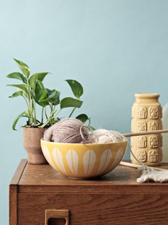 Lucie Kaas Lotus Bolle Gul-Hvit Ø24