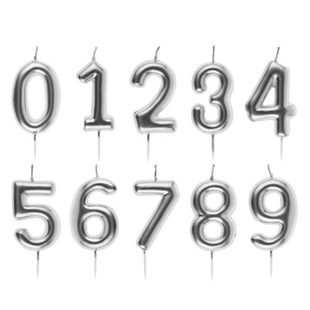 Hopeinen Numerokynttilä