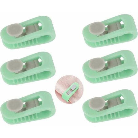 Påslakanklämma, nålfri påslakanklämma, 6 delar tjocka påslakanklämma, osynlig påslakanklämma, fästklämma för lakan, halkfri täckehållare, grön