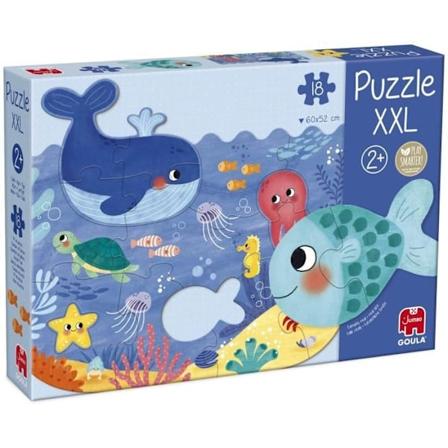XXL Pussel - Ocean - GOULA - 4 element - 60 x 52 cm - För baby från 24 månader till 2 år Flerfärgad