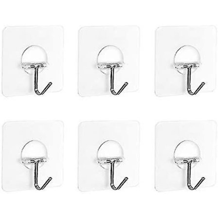 Klare kroge selvklæbende plastik klæbrige kroge 5 kg (maks.)